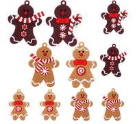 VALICLUD 12pcs Gingerbread Man Xmas Pendant Christmas Tree Ornament PVC Lightweight Decorative for Family Christmas Tabletop Decor