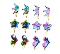VALICLUD 12pcs Glitter Heart Shaped Hair Clips for Sequins Hairpins Set Rainbow and Gradient Designs for Headwear and Hairstyle Decoration