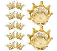 VALICLUD 12Pcs Gold Crown Candy Boxes with Dome Lid, Fillable Princess Party Favor Boxes for Wedding, Birthday, Shower, Chocolate Dessert Packaging Set