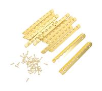 VALICLUD 12pcs Golden Alloy Piano Hinge 100mm Round Corner and Increased Wear Resistance for Secure Installation, for Craft Box Hinge Replacements and Wood Applications in Homes