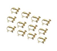 VALICLUD 12pcs Golden Earring Components for Non-pierced Ears Flat Top with Hole Lightweight Jewelry for Women and Comfortable for Daily Wear and Special Occasions