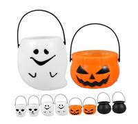 VALICLUD 12pcs Halloween Pumpkin Candy Buckets Bright Candy Containers Cute Party Favor Gift Buckets for Halloween Decorations and Festive Treat Storage