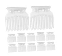 VALICLUD 12pcs Hot Roller Claw Clips Transparent Hair Curler Jaw Clamps with Smooth Coating for Small Medium Large Rollers Advanced Heat Protection for Gentle Styling Saving Hair Section