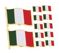 VALICLUD 12pcs Iron Italian Flag Brooch Pin Enamel Coated Lapel Accessory for Italian Theme Party Decorations