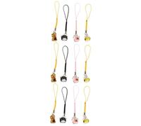 VALICLUD 12pcs Keychains Adorable Japanese Maneki Neko Bag Ornaments Cute Key Buckles for Luck and Wealth for Friends and Crafting
