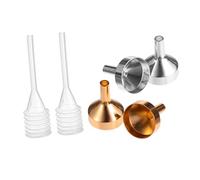 VALICLUD 12pcs Mini Funnels Set with Dropper for Precise Bottle Filling Small Aluminum Funnels for Essential Oils Laboratory Beakers Kitchen and Science Use