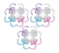 VALICLUD 12pcs Mini Nail Dust Cleaning Brushes Set round Plastic Fingernail Duster Brushes for Manicure Pedicure for Hands Feet Toes in Blue Purple Pink