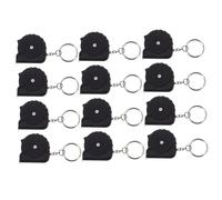 VALICLUD 12pcs Mini Retractable Tape Measure Keychain Bulk Compact Steel Abs Measuring Tape Pocket Pendant Vibrant Black Color for Versatile Measurement Tasks and Easy Carrying
