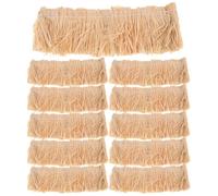 VALICLUD 12pcs Miniature Thatched Roof Artificial Straw Roof Thatch Grass Roll for Model Houses and Fairy Garden Decorations Versatile Design and Easy Installation, Khaki Grass Material