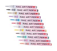 VALICLUD 12pcs Nail Art Pens Lightweight Ergonomic Design Nail Supplies Dots Lines Stripes Fine Drawing for Beginners and Professionals