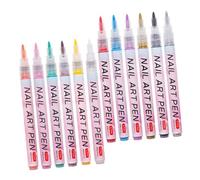 VALICLUD 12pcs Nail Art Pens Lightweight Nail Polish Pens for DIY Manicure Drawing Lines Dots and Intricate Patterns Suitable for Beginners and Professionals