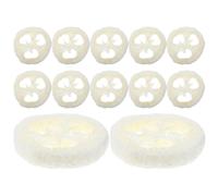 VALICLUD 12pcs Natural Loofah Soap Dish Pads Round Self Draining Soap Holders for Bathroom and Washbasins in Beige Eco-Friendly Bath Accessory