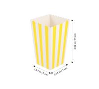 VALICLUD 12pcs Popcorn Holders Popcorn Boxes Yellow Paper Snack Packaging Delicate Fresh Design Easy to Use for Wedding Celebration