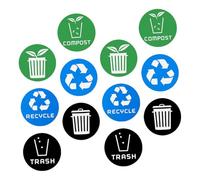 VALICLUD 12pcs Recycle Sticker Trash Bin Label for Garbage Sorting Stickers Bins Recycling Decals for Outdoor Trash Can and Waste Sorting