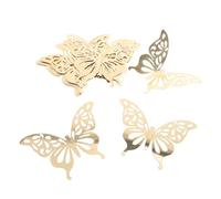 VALICLUD 12PCS Rose Gold Butterfly Wall Stickers Glitter Decorative Decals for Birthday Party Cake Toppers Nursery and Festival Celebration Decorations