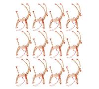 VALICLUD 12pcs Scandinavian Christmas Decorations Straw Reindeer Ornaments Rustic Farmhouse Hanging Decor for Cozy Winter Holiday Displays and Party Accents