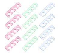 VALICLUD 12pcs Silicone Nail Art Toe Separators and Finger Spacers for Manicure Pedicure Flexible Silicone Toe Nail Dividers in Pink Blue Green Suitable for Polish and Pedicure Care