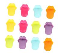 VALICLUD 12Pcs Silicone Wine Charms Tongue-shaped Drink Markers Reusable Wear-resistant Portable Wine Glass Identifiers for Parties Weddings Bars and Restaurants