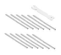 VALICLUD 12pcs Stainless Steel Right and Left Thread Lag Screws with Wrench Anti-rust Cable Railing Hardware for Deck and Stair Balustrade Tension Wire Rope Fixing Kit