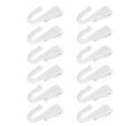 VALICLUD 12pcs White Plastic Kitchen Utility Hooks with Clip-on Design for Wire Shelving, Heavy Duty Wire Hooks for Hanging Baskets, Utensils, and Sink Grid in Kitchen and Home Organization
