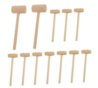 VALICLUD 12Pcs Wooden Mallets Natural Hardwood Seafood Cracking Tools for Crab Lobster Portable Lightweight Hammer for DIY Projects Jewelry Making for Seafood Feasts