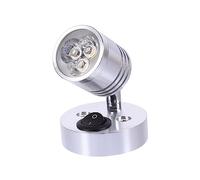 VALICLUD 12V Aluminum LED Ceiling Light 3W Warm White Adjustable 180° Lighting Direction High Brightness Energy Saving RV Wall Lamp for Yacht