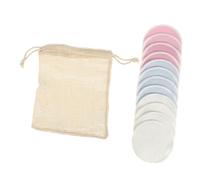 VALICLUD 13pcs Double Layer Bamboo Fiber Makeup Remover Pads with Laundry Bag Reusable Soft Cleansing Puff for All Skin Types Gentle Face Pads for Daily Makeup Removal Velvet Design