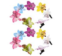 VALICLUD 14pcs Boho Floral Hair Clips for Women and Lightweight Artificial Flower Snap Clips with Soft Chiffon for Summer Beach Parties Seaside Photoshoots and Holiday Hair Styling