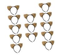 VALICLUD 14pcs Leopard Cat Ears Headband Fashion Costume Accessory for Girls Comfortable Party Hairband for Makeup Daily Wear and Themed Events
