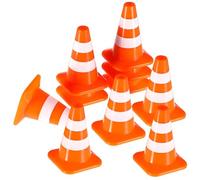VALICLUD 14pcs Mini Traffic Cones Miniature Plastic Barricades Small Construction Cone Toy Ornament for Children Engineer Party Micro Landscape