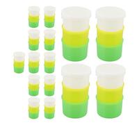 VALICLUD 15 Sets Disposable Medicine Cups for Liquid Medicine Dosage with Leakproof Lid, Lightweight Pvc Material, Organizing Pills for Home and Work Use, Suitable and Family Members