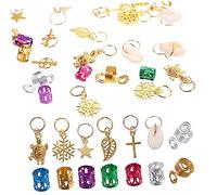 VALICLUD 150pcs Dreadlocks Accessories Hair Jewelry Assorted Braiding Charms for Women Hair Cuffs Rings and Beads for Thick Braids