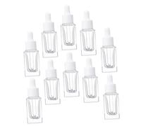 VALICLUD 15ml Square Glass Dropper Bottles 10-Pack Refillable Essential Oil Containers Leak-proof Design for Household and Travel Use