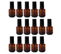 VALICLUD 15pcs 8ml Glass Nail Polish Bottles with Brush Caps Cylindrical Refillable Containers for DIY Nail Polish and Cuticle Oils Storage