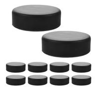 VALICLUD 15pcs Air Hockey Pucks Training Accessories for Large Tables Solid Black Hockey Pucks for Practicing Accurate Shots Compatible with Standard Pushers and Goals Indoor and Outdoor