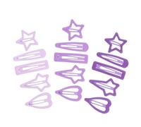 VALICLUD 15pcs Hair Clips Snap Metal Barrettes with Five-pointed Star Heart Teardrop Rectangle Shapes Lightweight Stylish Hair Accessories