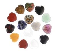 VALICLUD 15Pcs Natural Crystal Heart Stones for Meditation Mixed Style Decorative Stone Hearts for Home Decor and Blessings