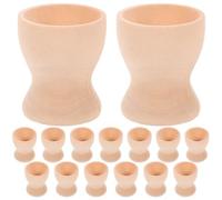 VALICLUD 15pcs Small Easter Egg Holders 3x3.5cm Wooden Egg Stands for Home Decoration