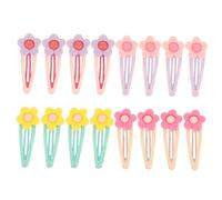 VALICLUD 16pcs Candy Color Flower Hair Clips for Kawaii Soft Clay Floral Barrettes Cute Asian Style Hair Accessories for Playful Design for Everyday Styling