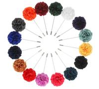 VALICLUD 16pcs Men’s Suit Flower Modeling Brooch Set, Fabric Lapel Pin Collar Brooch for Formal Wear, Wedding and Party Accessories