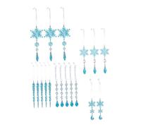 VALICLUD 18pcs Acrylic Christmas Ornaments Lightweight Snowflake Drop Bayberry Ball Pendants for Tree Hanging Decorations Blue Holiday Party Supplies