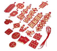 VALICLUD 18pcs Chinese Year Bonsai Hanging Pendants Handmade God of Wealth Potted Decorations for Home Door Window Wall Festive Lunar Year Decor