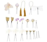 VALICLUD 18pcs Japanese Style Silk Flower Hairpins Floral Hair Accessories for Kimono for Weddings Stage Performances and Special Occasions