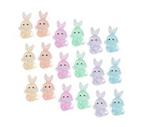 VALICLUD 18pcs Luminous Resin Mini Rabbit Figurines Glow the Dark Bunny Decor for Garden Desktop Micro Landscape Easter Decorations Cute Cartoon Animal Ornaments