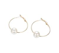 VALICLUD 1Pair Elegant Big Pearl Earrings for Women Wild Temperament Chic Ear Decor White Hypoallergenic Sterling Posts for Special Occasions Birthday