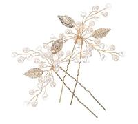 VALICLUD 1pair Golden Crystal Hairpin Elegant Rhinestone Beaded Hair Accessories for Weddings Birthdays and Special Occasions for Brides and Girls