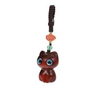 VALICLUD 1pc Adorable Cat-Shaped Keychain Pendant Sandalwood and Stylish Bag Decoration for Keys Schoolbags and More Creative Idea for Cat