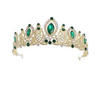 VALICLUD 1pc Big Crystal Crown Wedding Crown Princess Crown Bride Headpieces for Gemstones Wedding Tiara Wedding Headpiece for Bride Princess Party Bridal Hair Accessories Green Rhinestone