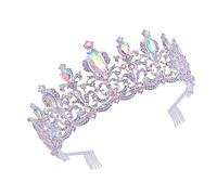 VALICLUD 1pc Bridal Crown Headdress Elegant Golden Rhinestone Tiara for Weddings Birthdays Valentine Day and Special Occasions Stunning Bridal Hair Accessories