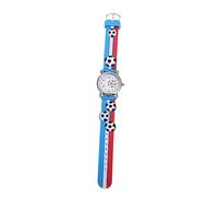 VALICLUD 1pc Cartoon Football Pattern Quartz Watch for Boys and Girls Embossed Design Flexible Strap for Boys and Girls for Ages and up